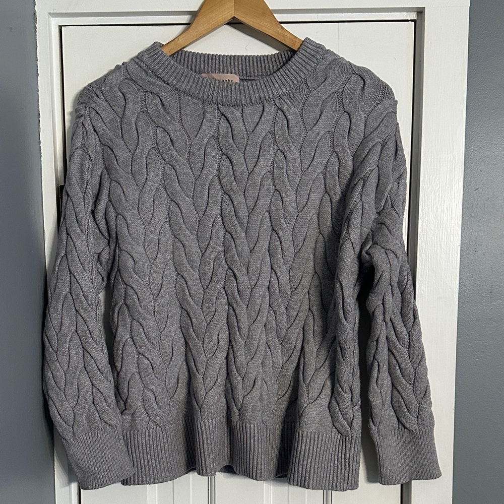 Philosophy Gray Cable Knit Sweater Dark Academia Size Medium